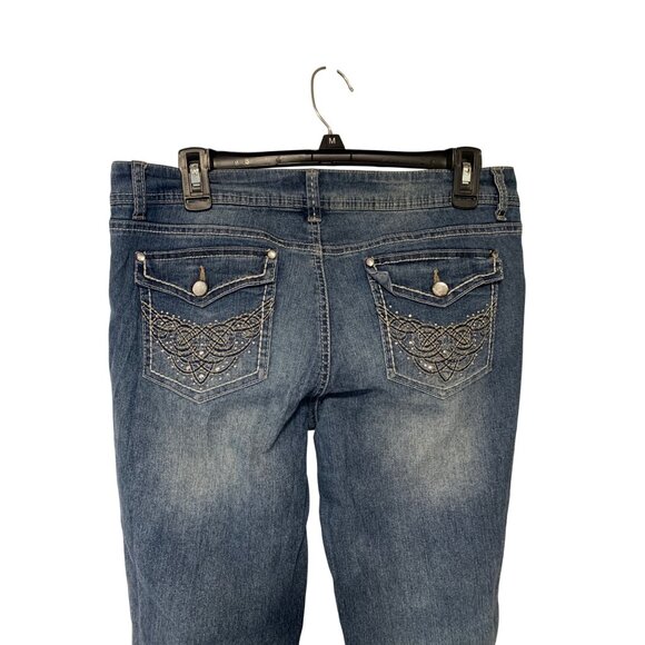 Vintage Y2k LEI Womens Juniors Size 13 Regular Low Rise Slim Bootcut Jeans Blue - Picture 4 of 5